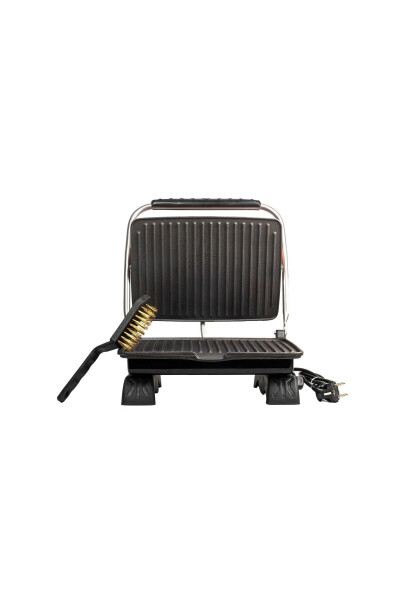 Plus Organic Cast Iron Grill & Toaster Machine Red Grill Attachment & Brush - 8