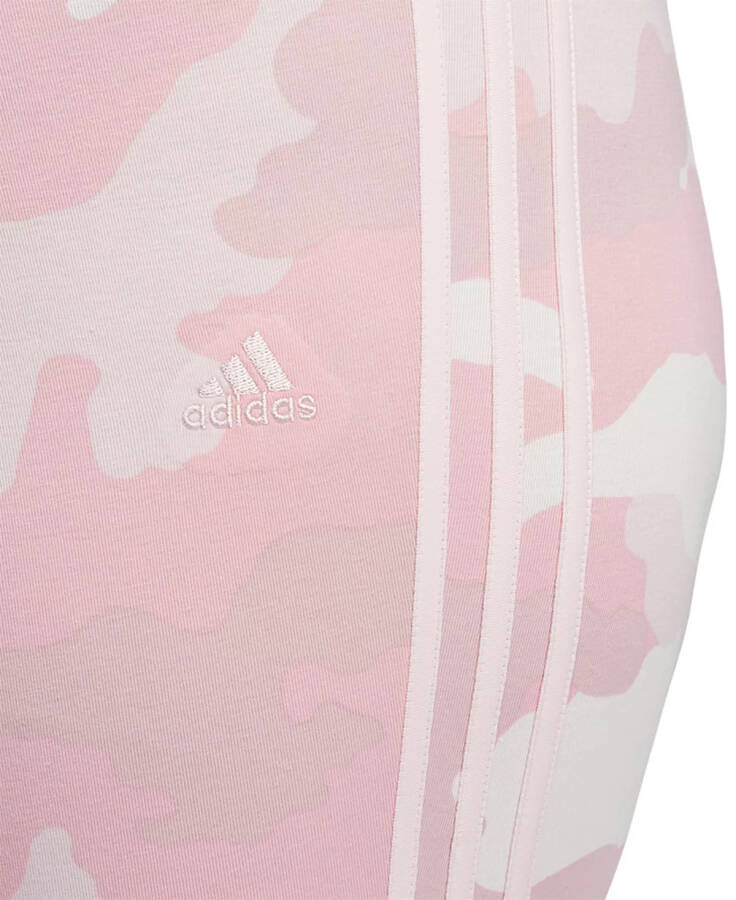 Plus Size Camo Print Three Stripe Leggings in Sandy Pink - 4