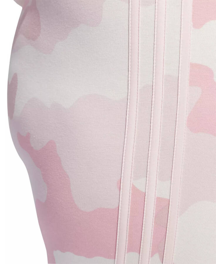 Plus Size Camo Print Three Stripe Leggings in Sandy Pink - 5