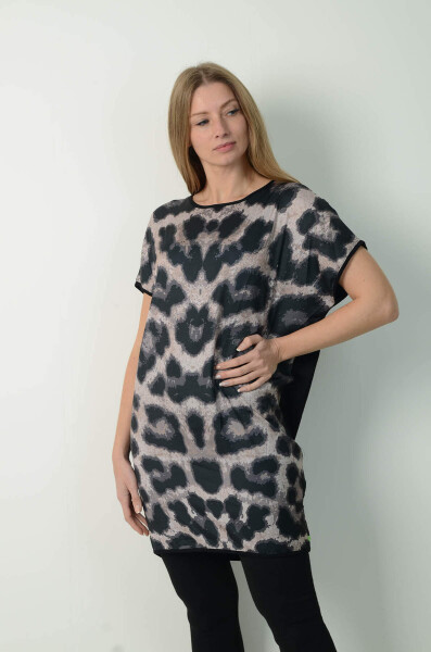 Plus Size Front Satin Leopard Tunic FR887 - 22