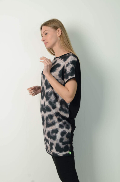 Plus Size Front Satin Leopard Tunic FR887 - 28