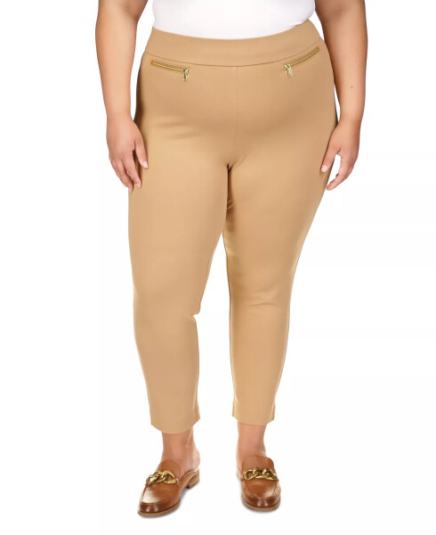 Plus Size High-Rise Pull-On Pants Dark Camel - 1