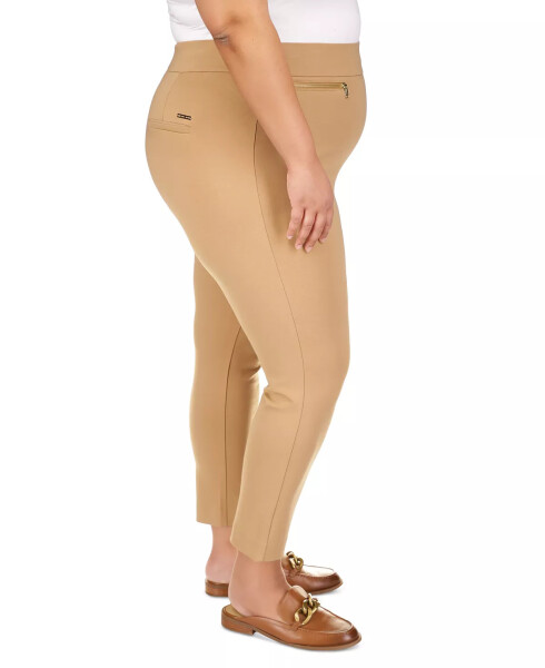 Plus Size High-Rise Pull-On Pants Dark Camel - 3