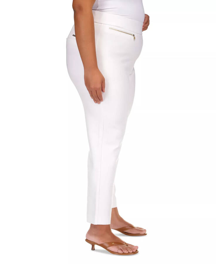 Plus Size High-Rise Pull-On Pants White - 3