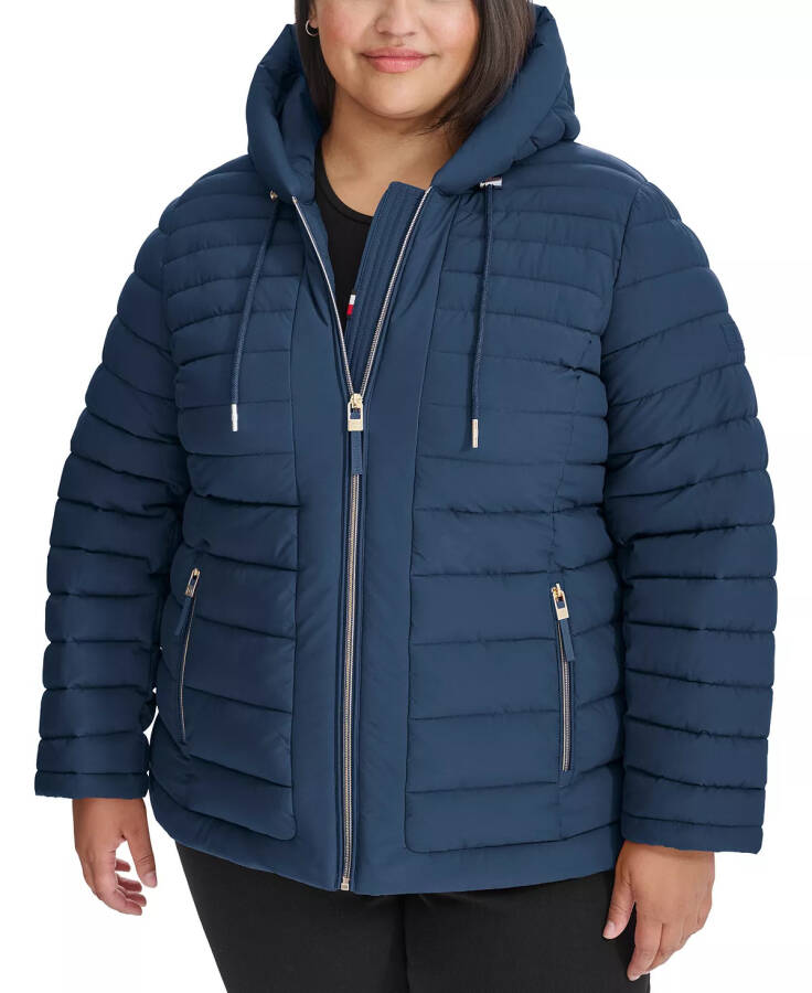 Plus Size Hooded Packable Puffer Coat, designed for Modazone. - 1