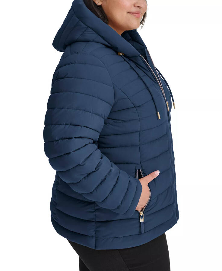 Plus Size Hooded Packable Puffer Coat, designed for Modazone. - 3