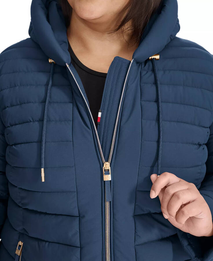 Plus Size Hooded Packable Puffer Coat, designed for Modazone. - 4