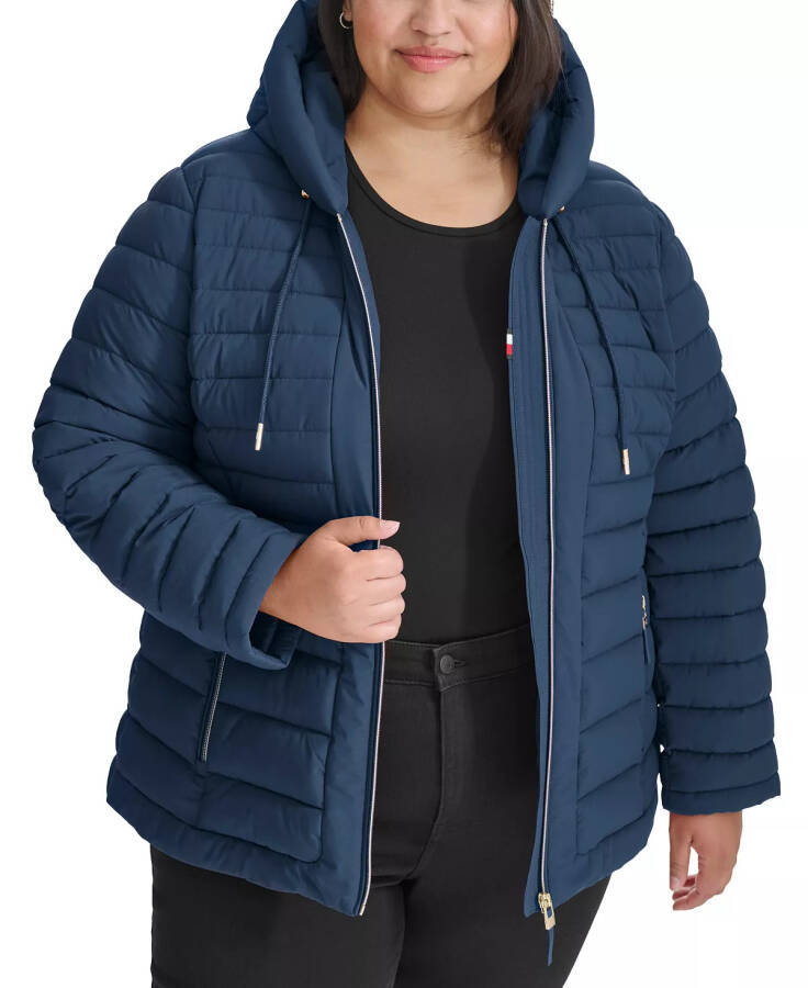 Plus Size Hooded Packable Puffer Coat, designed for Modazone. - 5