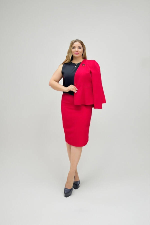 Plus Size Jacket-Skirt Suit -23535 - 3