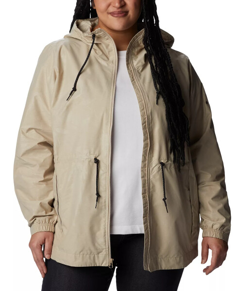 Plus Size Lillian Ridge Rain Jacket Ancient Fossil Wisterian Emboss - 7