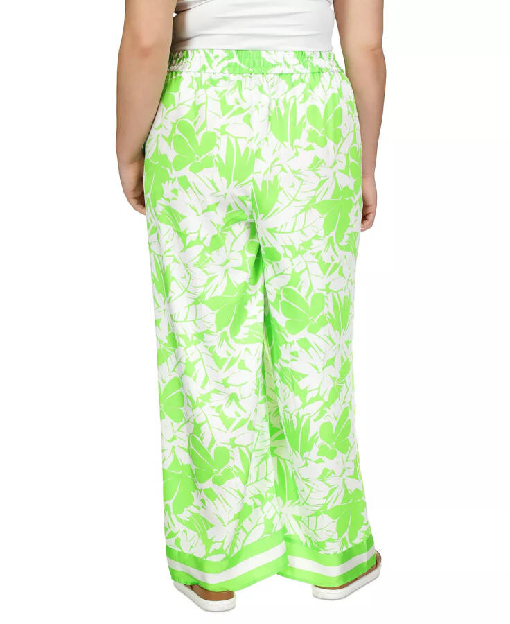 Plus Size Lush Palm Pull-On Pants Green Apple - 6