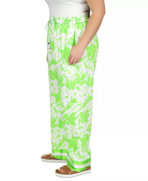 Plus Size Lush Palm Pull-On Pants Green Apple - 8