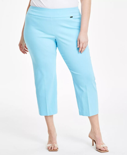 Plus Size Mid-Rise Pull-On Capri Pants, Created for Modazone Butterfly Blue - 5