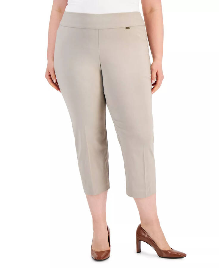 Plus Size Mid-Rise Pull-On Capri Pants, Created for Modazone Summer Straw - 1