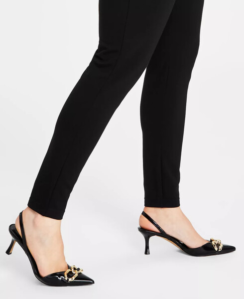 Plus Size Mixed-Media Ponte Skinny Pants, Created for Macy's Deep Black - 12