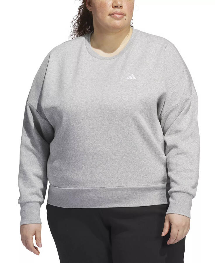 Plus Size Small Logo Crewneck Sweatshirt Medium Grey Heather - 1