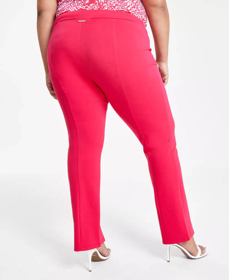 Plus Size Split-Hem Legging Pants - Deep Pink - 2