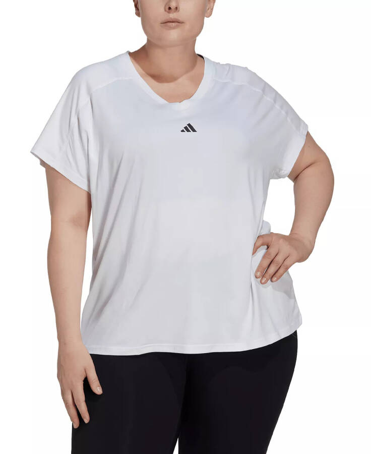 Plus Size Train Essentials V-Neck Short-Sleeve Tee White - 1