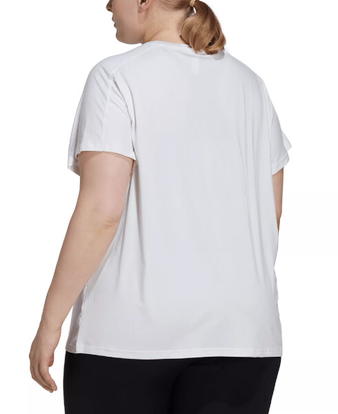 Plus Size Train Essentials V-Neck Short-Sleeve Tee White - 2