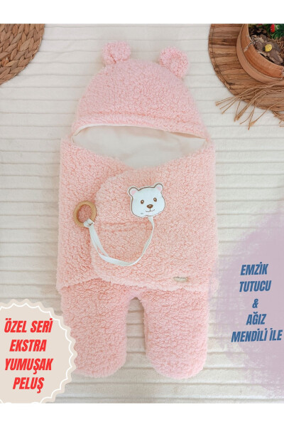 Plush Baby Swaddle Blanket with Toy Sleepsuit for Hospital Discharge Gift Wrapping - 9