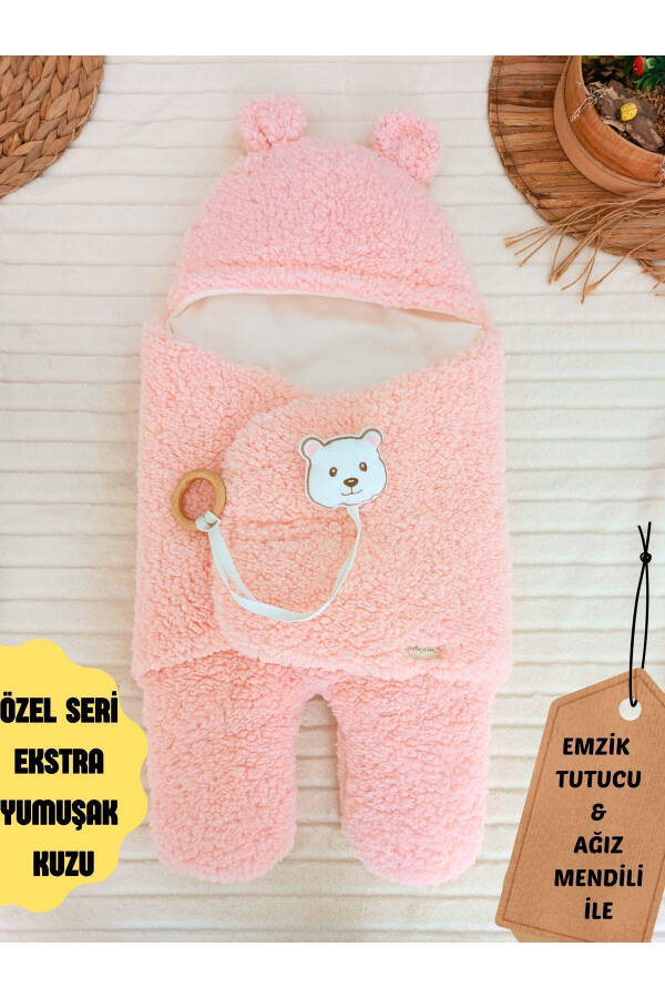 Plush Baby Swaddle Blanket with Toy Sleepsuit for Hospital Discharge Gift Wrapping - 1