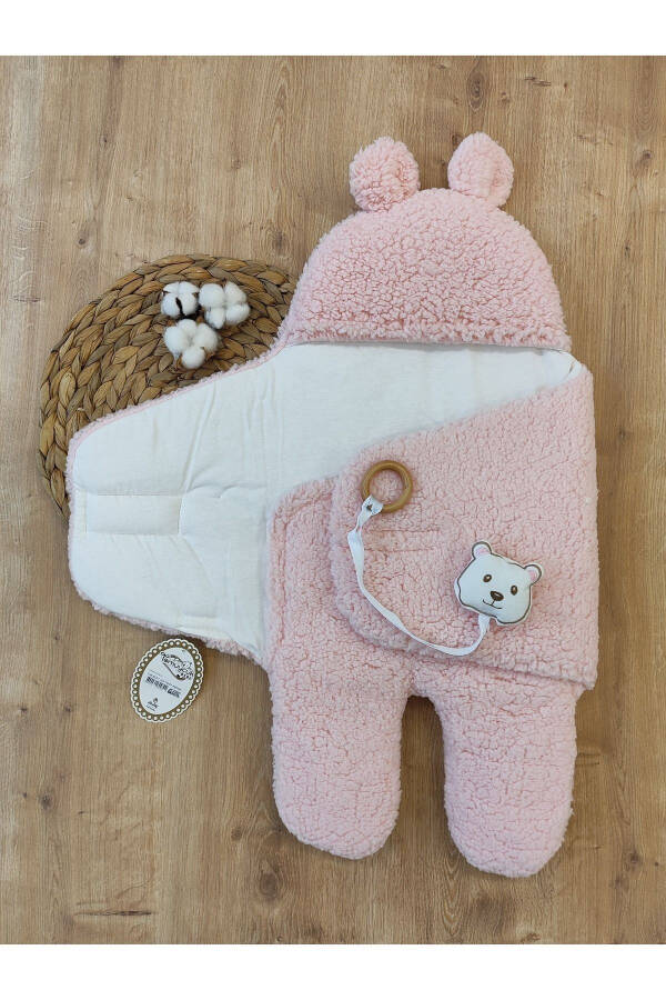 Plush Baby Swaddle Blanket with Toy Sleepsuit for Hospital Discharge Gift Wrapping - 7