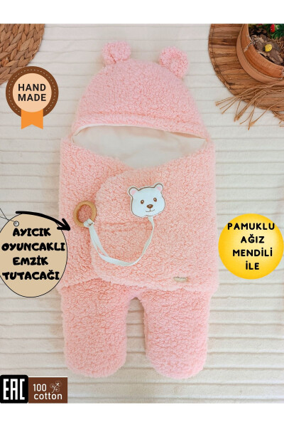 Plush Baby Swaddle Blanket with Toy Sleepsuit for Hospital Discharge Gift Wrapping - 1