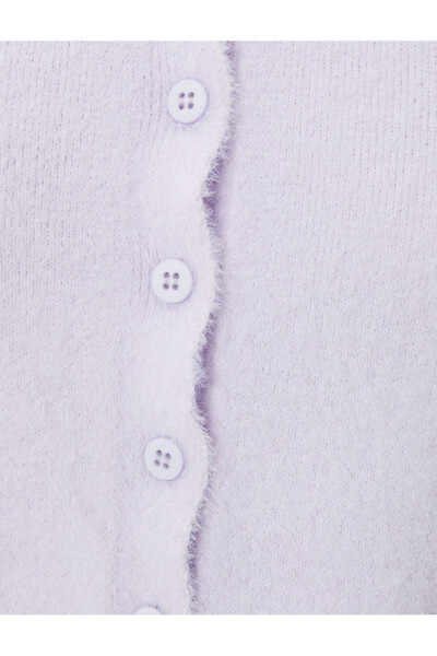 Plush Cardigan with Buttons, Short Sleeves, and a Polo Neck - 12