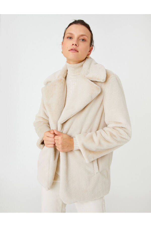 Plush Coat with Pockets - 1