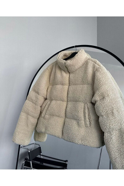 Plush Embossed Teddy Puffer Jacket - 35