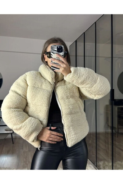 Plush Embossed Teddy Puffer Jacket - 10