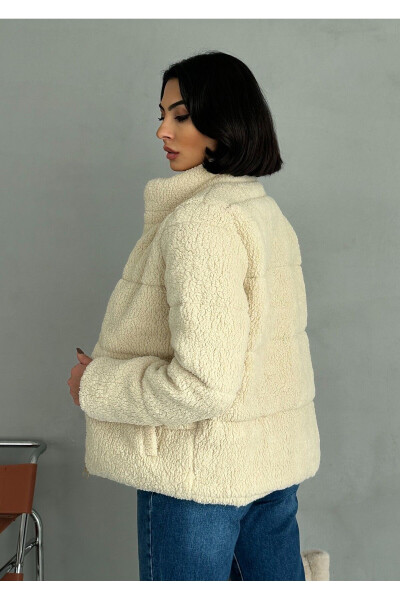 Plush Embossed Teddy Puffer Jacket - 6