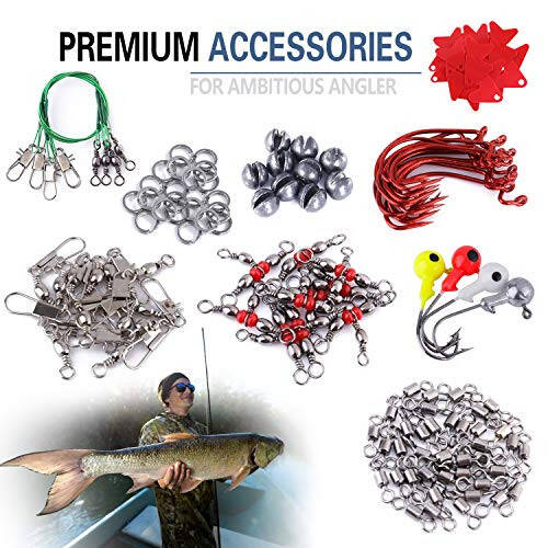 PLUSINNO Balık Avı Yemleri Takımları Crankbaits, Spinnerbaits, Plastik Solucanlar, Jigs, Yüzey Yemleri, Takım Kutusu ve Daha Fazla Balık Avı Ekipmanları Yem Seti, 102/302 Adet Balık Avı Yemi Takımı - 7