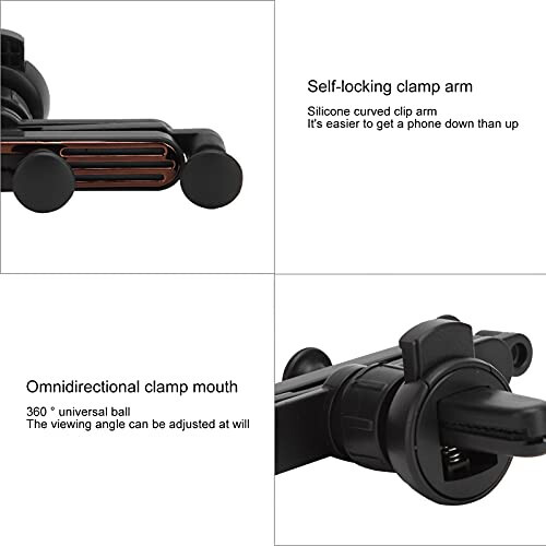 Pnömatik Araba Telefon Tutucu, 360° Ayarlanabilir Otomatik Kilitli Yerçekimi Havalandırma Araba Telefon Tutucu Montajı, 4.7-7 inç Akıllı Telefonlar İçin - 7