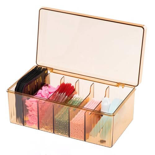 POCMKO Acrylic Eyelash Extension Organizer, Lash Extension Supplies Storage Container Box, Lash Cart Organizer, Large Capacity Makeup Organizer and Storage, Lashes Supplies Organizer and Box - 1