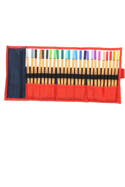 Point 88 Fine Felt Tip Pen 25 Colors Roll Bag Set - 2