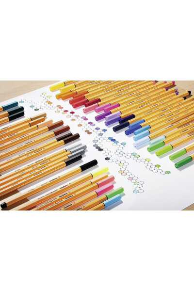 Point 88 Fine Felt Tip Pen 25 Colors Roll Bag Set - 3