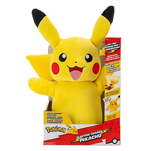 Pokémon Pikachu Elektr Zaryadli Plush - 10 dyuymli Interaktiv Plush Yorug'lik, Ovoz Reaktsiyalari va Momaqaldiroq FX bilan - 3