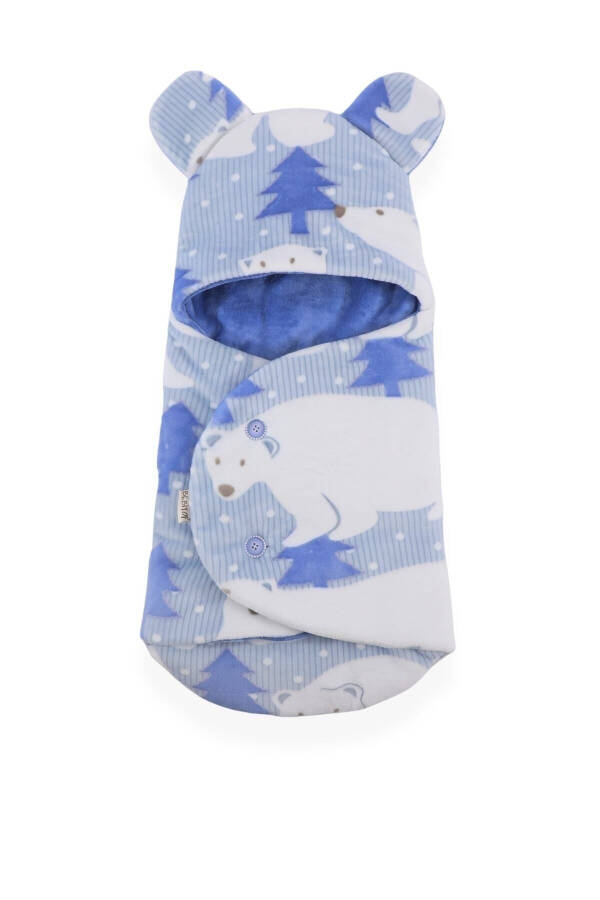 Polar Bear Patterned Swaddle (0-6 Months) - 1