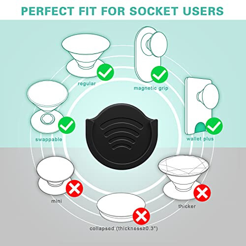 Pop-Tech Araba Tutma Koltuğu Telefon Standı, 2'li Paket Telefon Tutucu Katlanabilir Tutma/Soket Montaj Kullanıcıları İçin 3M Yapışkan Yapıştırıcı Yedek Paketi, Gösterge Tablosunda, Evde, Masada, Duvarda Kullanılabilir - Siyah - 3