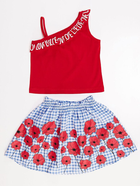 Poppy Girl T-shirt Skirt Set - 3