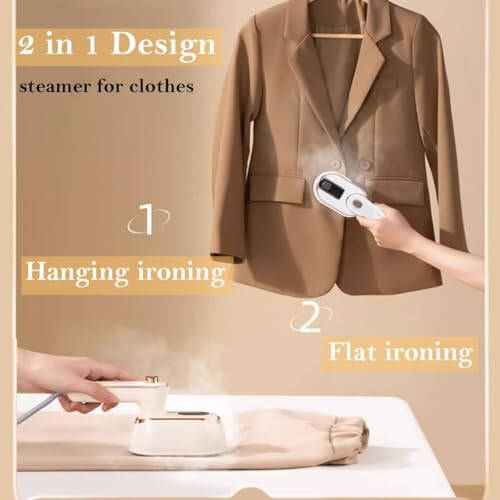 Portable Iron for Clothes, Travel Mini Steamer, Support Dry and Wet Ironing 15s Fast Heat Up 180° Rotatable Small Mini Steam Iron for Travel Home College Dorm Essentials Present - 3