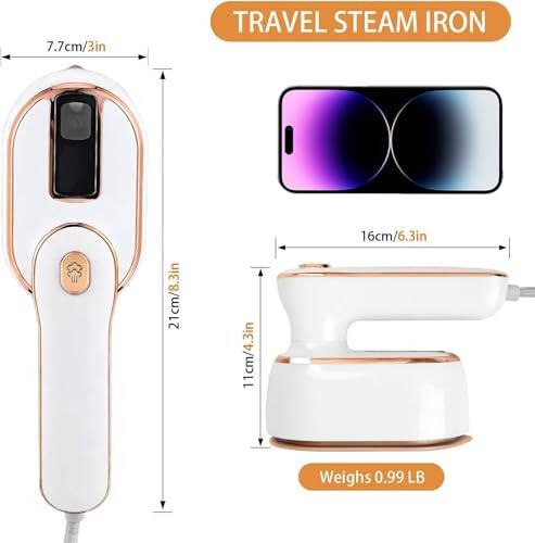 Portable Iron for Clothes, Travel Mini Steamer, Support Dry and Wet Ironing 15s Fast Heat Up 180° Rotatable Small Mini Steam Iron for Travel Home College Dorm Essentials Present - 5