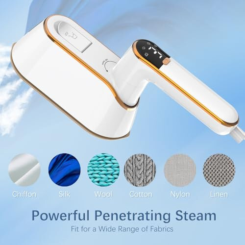 Portable Travel Steamer Iron for Clothes with LCD Display - 4 Mode Handheld Mini Clothing Steam Iron, 1200W Small Garment Steamer, Hand Held Fabric Steamer for Home, Dorm, Travel (120V ONLY)(White) - 6