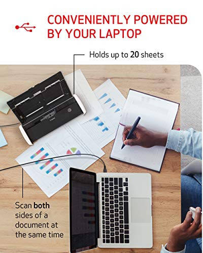 Портативный сканер документов Canon imageFORMULA R10, двусторонняя сканирование с подачей на 20 страниц, простая настройка для дома или офиса, в комплекте программное обеспечение, (4861C001) - 4