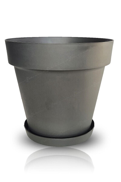 Pot Plate 20cm Yalı Vaha No5 Plate Anthracite Serinova Pot Base 5 Number Plastic Base - 10