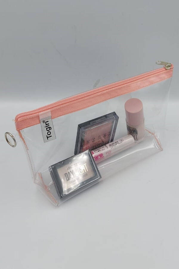 Powder Pink, Transparent Triangle Makeup Bag - 2