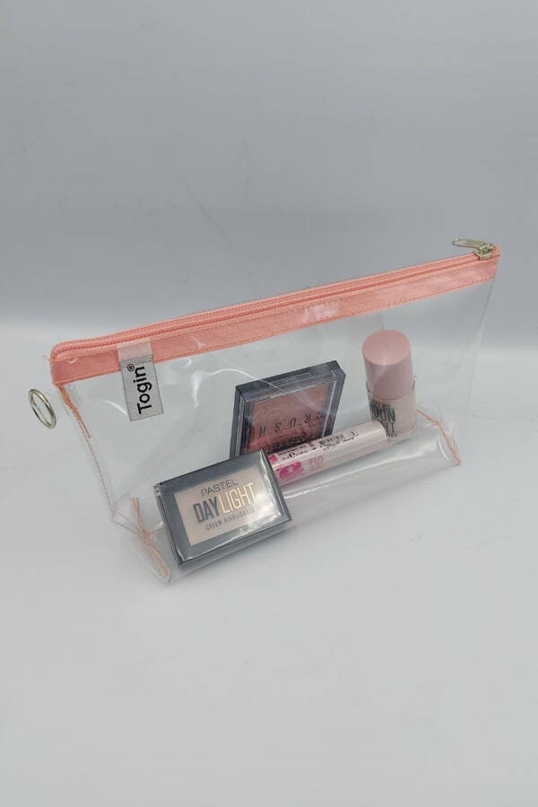 Powder Pink, Transparent Triangle Makeup Bag - 3