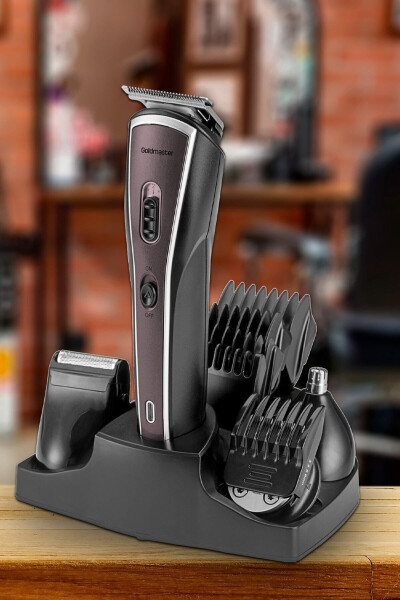 Power Corded Cordless Stainless Steel 9 in 1 Full Stand Men's Grooming Set - 5