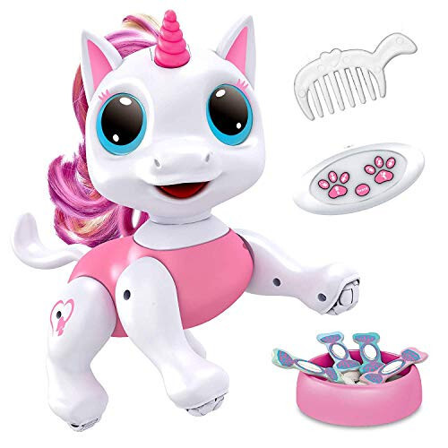 Power Your Fun Unicorn Robo Pets Unicorn Toy for Girls and Boys - Remote Control Robot Toy with Interactive Hand Motion Gestures, STEM Toy Program Treats, Walking, Dancing Robot Unicorn Kids Toy Pink - 1